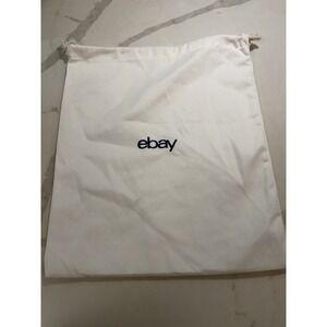 eBay Embroidered White Dust Bag 15x12" Drawstring Resell Regift